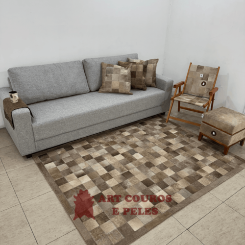 Tapete costurado 1,5×2,0m – Quadriculado (10×10)