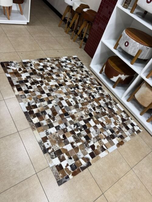 Tapete costurado 1,5x2,0m - Quadriculado (7x7)