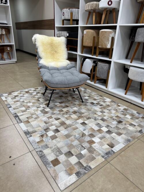 Tapete costurado 1,5x2,0m - Quadriculado (7x7)
