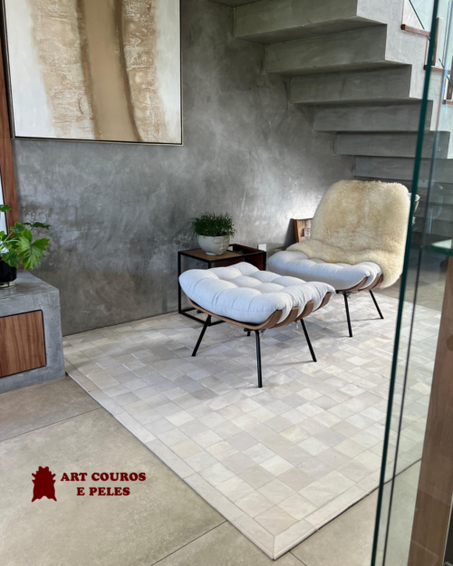 Tapete de Couro 2,5x3,0m Quadriculado (10x10)