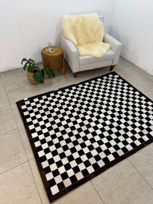 Tapete costurado 1,5x2,0m - Quadriculado (7x7)