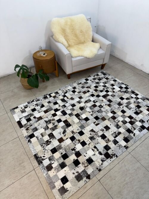 Tapete costurado 1,5x2,0m - Quadriculado (7x7)